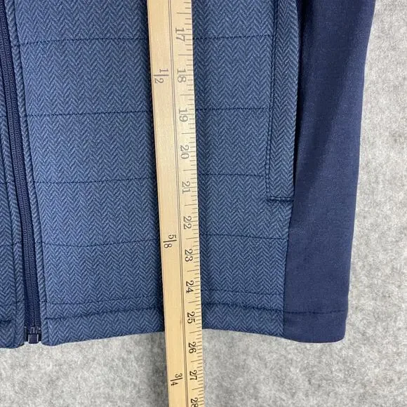 Holderness & Bourne Perry Vest Mens Medium Blue Herringbone Insulated Logo Golf